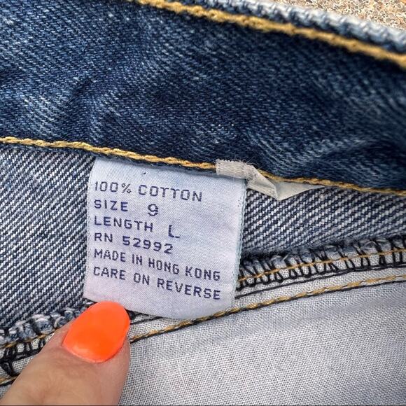 Vintage 80s Jordache high rise bare back railroad stripe cutoff Jean shorts - Picture 4 of 4